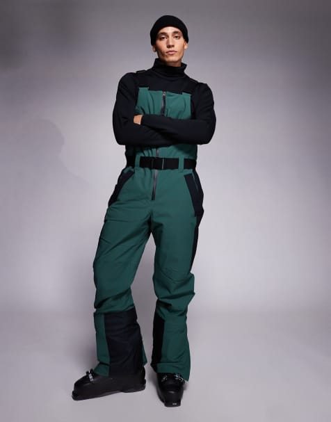 ASOS 4505 - Ski - Waterafstotend geïsoleerd skipak in zwart en groen - view 1