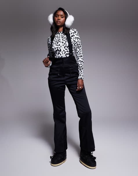 ASOS 4505 - Ski - Waterafstotende skibroek van softshell-stof met flares in zwart - view 1