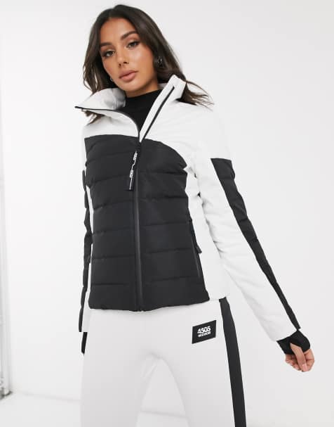 ASOS 4505 – Skijacke im Biker-Stil mit Farbblockdesign