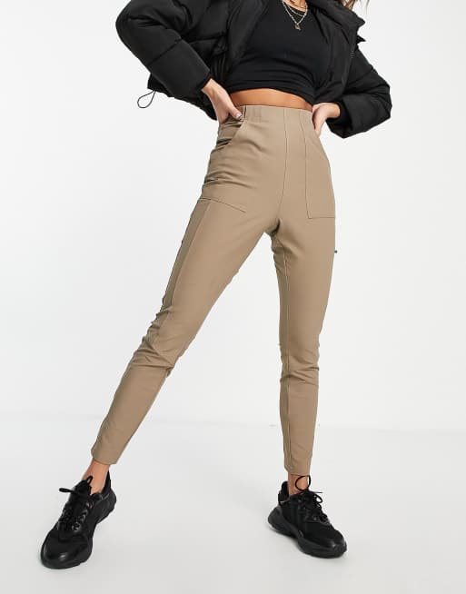 ASOS 4505 Jacquard seamless legging and long sleeve top in beige