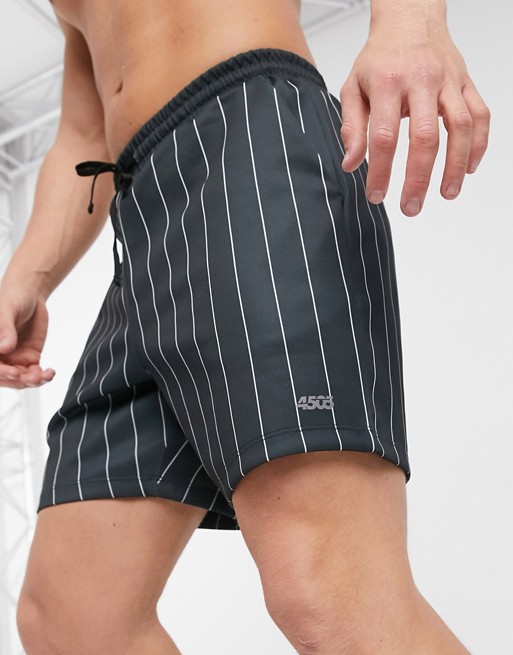 ASOS 4505 skinny training shorts with pinstripe