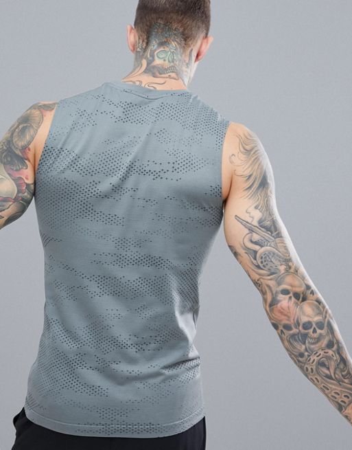 ASOS 4505 sleeveless t-shirt with camo jacquard seamless knit