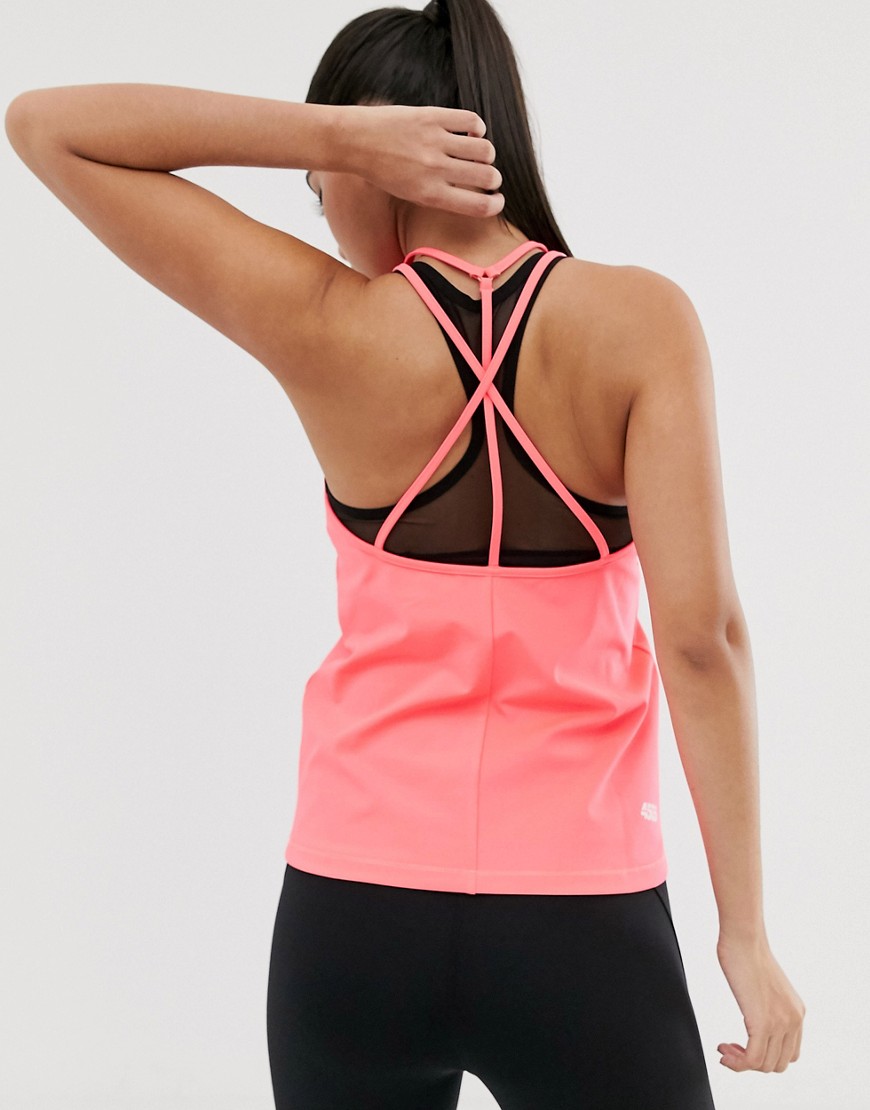 ASOS 4505 slim fit cami with strap back detail-Pink