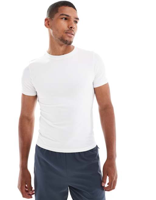 ASOS 4505 slim fit seamless training t shirt in white