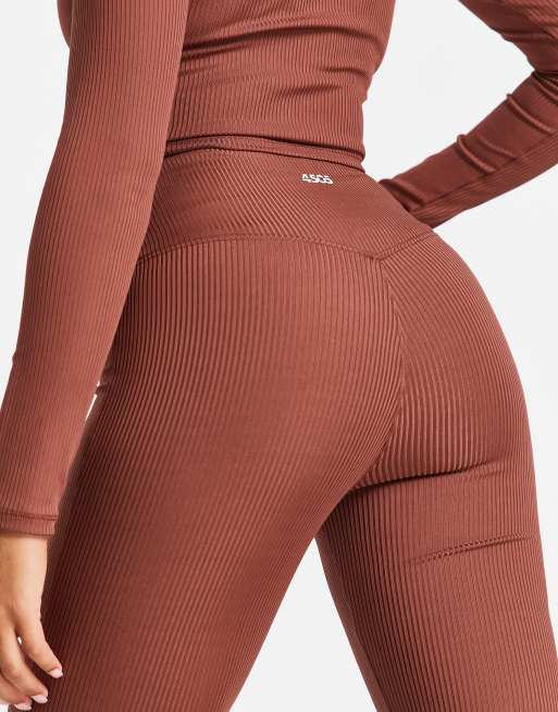 ASOS 4505 slim kick flare leggings in rib (part of a set)