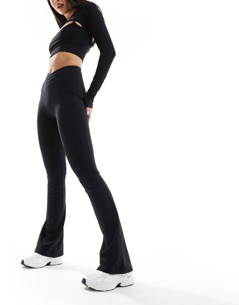 Cross Over Flare Leggings Black – Elite Eleven, 46% OFF