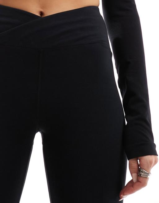 Wrap Waistband Leggings, On Sale, Black