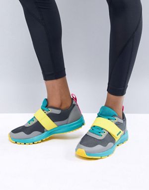 ASOS 4505 Sneaker In Gray With Yellow Strap Detail