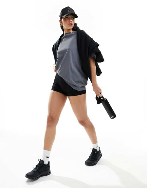 ASOS - 4505 - Sort, forvasket, oversized og kraftig T-shirt med firkantet pasform i hurtigttørrende materiale, 4 af 4