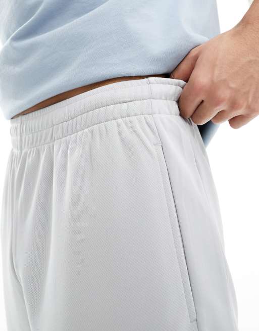 ASOS 4505 – Srebrnoszare szorty treningowe z siateczki, 5 z 5