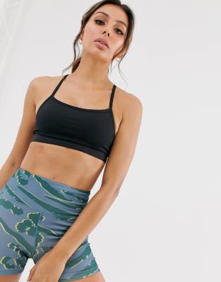 ASOS 4505 high shine sports bra with cami straps