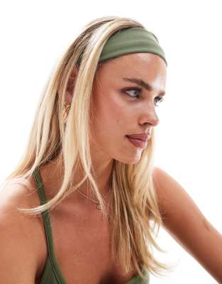 4505 Studio Pilates soft touch headband in khaki-Green