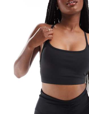 ASOS 4505 Studio soft touch medium support sports bra in black