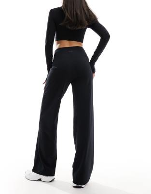Asos Design 4505 Curve Icon Soft Touch Wide Leg Dance Pants In Black In Black