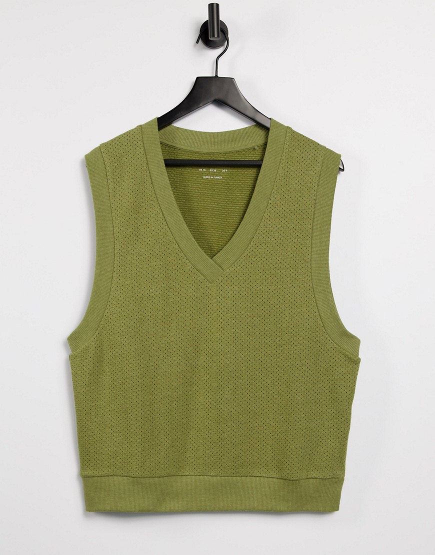 ASOS 4505 sweater vest in open knit jersey-Multi