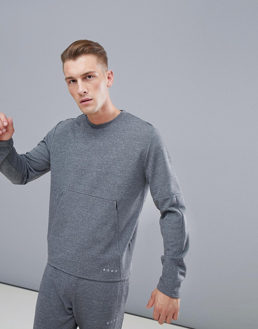 ASOS 4505 - Sweatshirt met gestikte vlakken in grijs