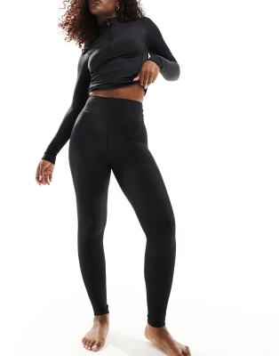 Asos Design 4505 Swim Leggings In Black In Black