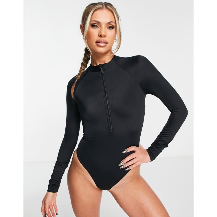 ASOS 4505 swimsuit with long sleeve and zip front ASOS