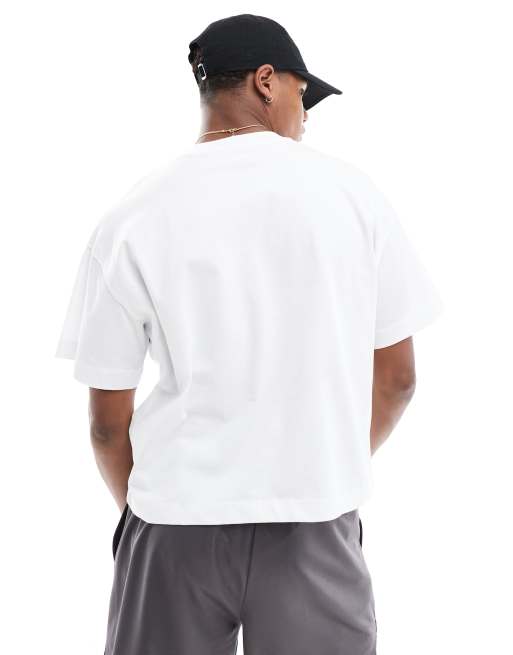 ASOS 4505 - T-shirt corta squadrata pesante bianco vintage quick dry, 4 di 4