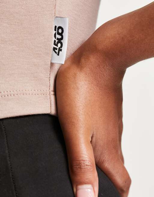 ASOS 4505 - T-shirt court côtelé style années 2000 avec motif, 3 de 4