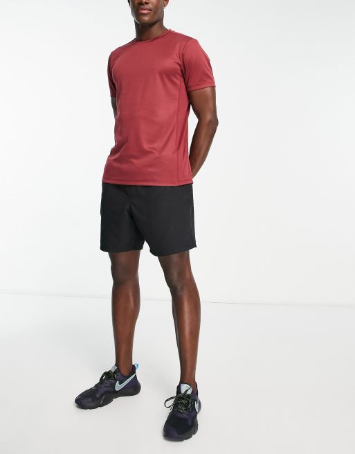 ASOS 4505 - T-shirt da allenamento bordeaux ad asciugatura rapida con logo , 3 di 4