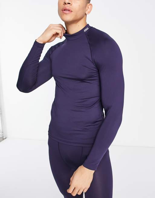 T-Shirt Manches Longues Compression Homme TCA HyperFusion - Col Montant Respirant - 88% Polyester 12% Elastane