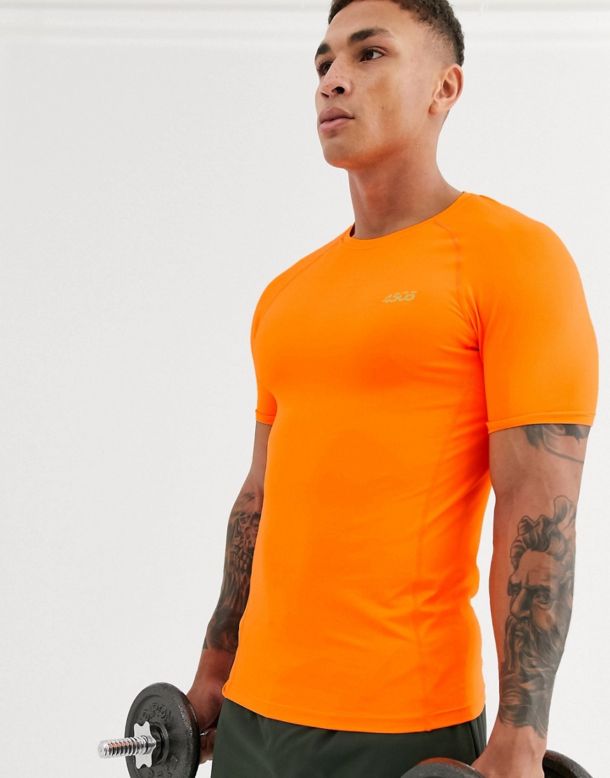 ASOS 4505 - T-shirt iconica per allenamento attillata quick dry arancione fluo
