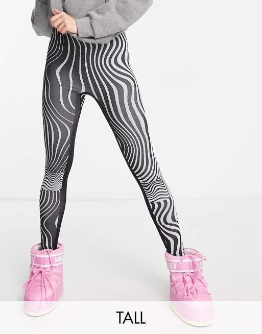 ASOS 4505 Tall - Basisleggings i monokromt hvirvelmønster 