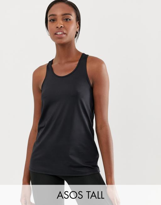 ASOS 4505 Petite Gym Mesh Back, Black, UK6