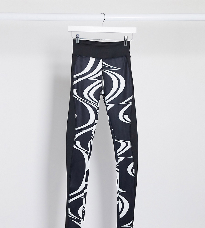 ASOS 4505 Tall high waisted legging in panelled swirl print-Multi