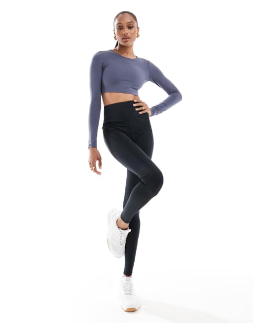 ASOS 4505 Tall Icon Legging de sport avec lien a nouer a la taille et poche pour telephone Noir ASOS