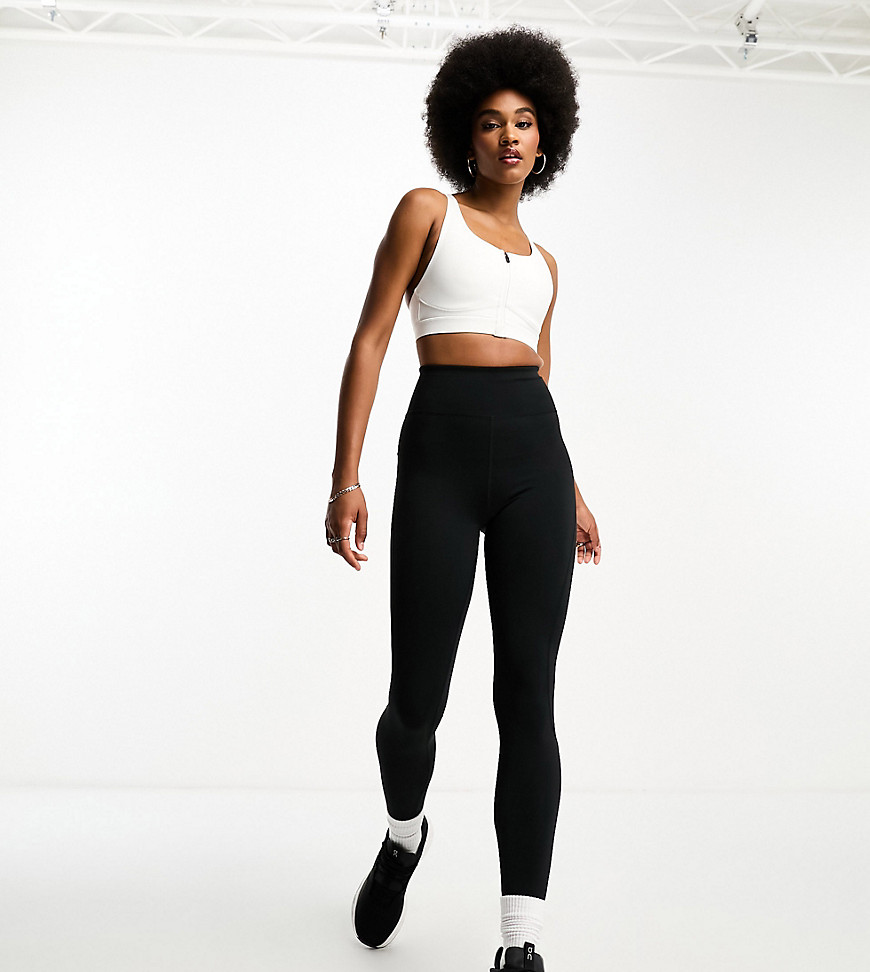 Asos Design 4505 Tall Icon Leggings With Back Sculpt Seam Detail And Pocket-black