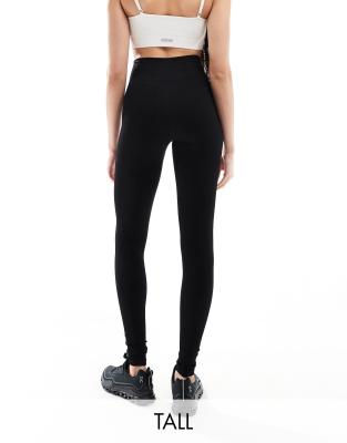 ASOS 4505 Tall - Icon - Nahtlose, gerippte Sport-Leggings in Schwarz