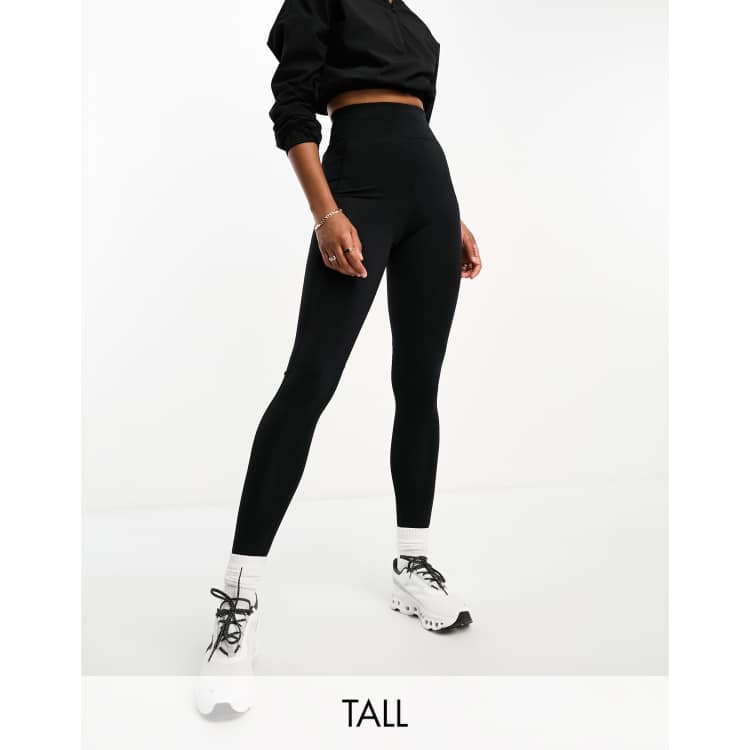 ASOS DESIGN Tall – Leggings in Schwarz mit seitlichem Schlitz