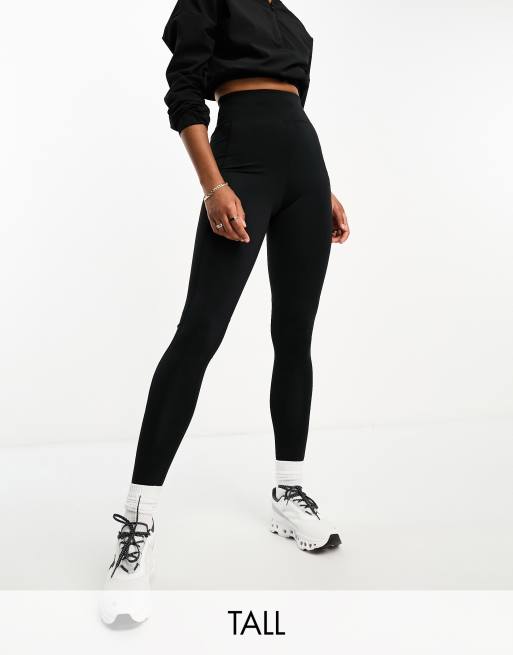 Tall Black High Waisted Gym Leggings, Tall