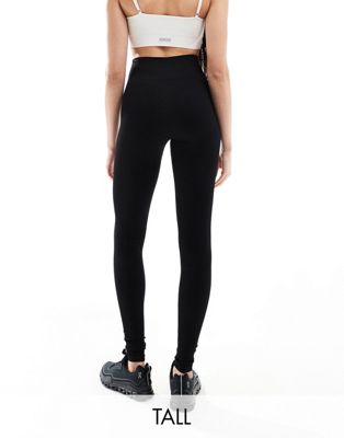 4505 Tall Icon seamless ribbed gym leggings in black