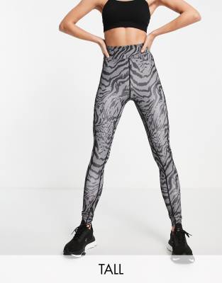 ASOS 4505 Tall - Leggings mit schwarz-weißem Tiermuster-Bunt