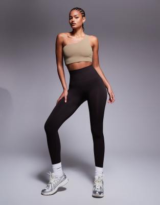 ASOS 4505 Tall - Nahtlose Sport-Leggings in Kakao-Braun mit sehr hohem Bund