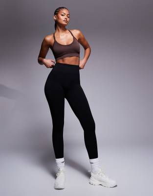 ASOS 4505 Tall - Nahtlose Sport-Leggings in Schwarz mit hohem Bund