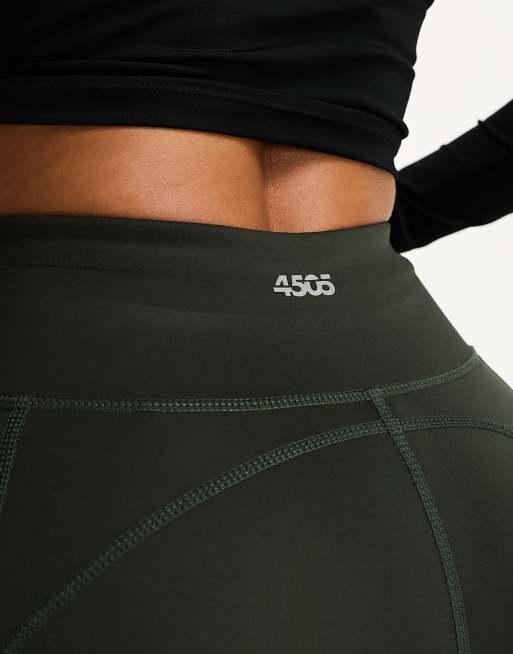 ASOS 4505 Tall - Leggings de course à envers en polaire avec coutures  contrastées et bandes réfléchissantes