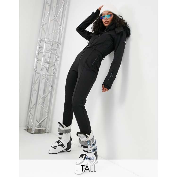 ASOS 4505 Tall ski fleece with poppers-Black