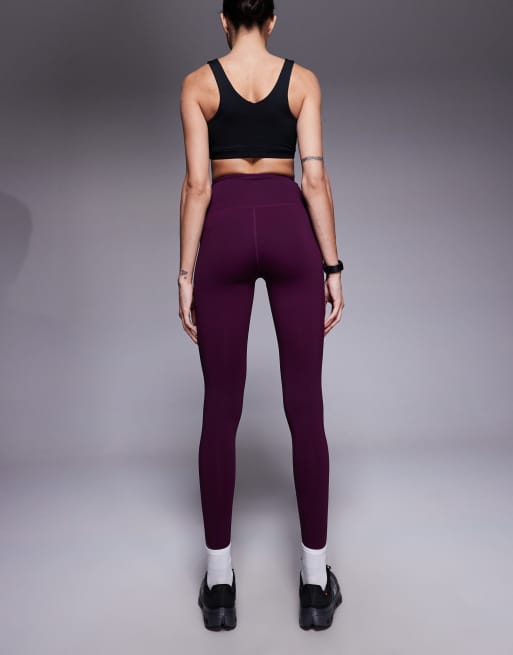 ASOS 4505 Tall Ski - Leggings base layer da sci con interno in pile color prugna con trattamento termico, 2 di 5