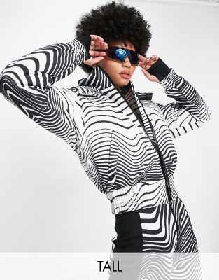 Asos Design 4505 Tall Ski Puffer In Mono Print-multi