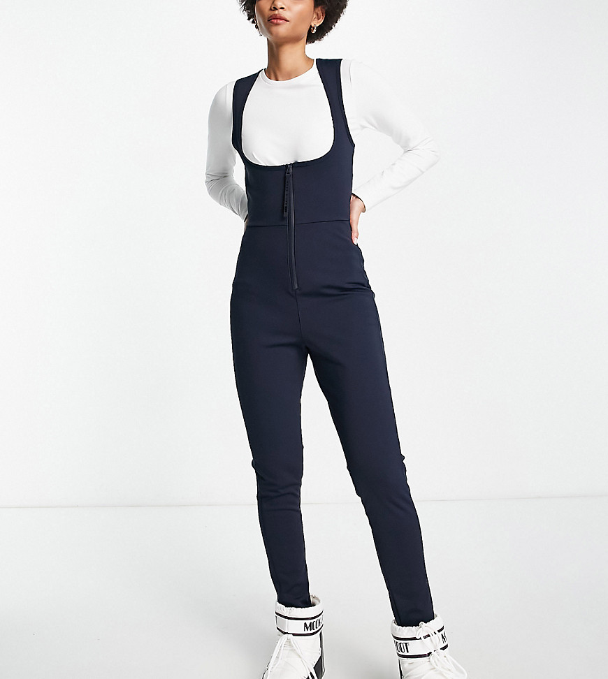 ASOS 4505 Tall ski scoop front all in one with zip detail in navy-Blue