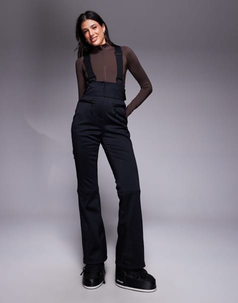 ASOS 4505 Tall Ski soft shell water repellent kick flare ski trousers in black - view 1