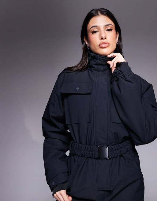 ASOS 4505 Tall Ski - Sort skidragt med bælte og ståkrave i retro-stil, 2 af 4