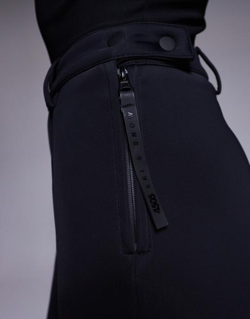 ASOS 4505 Tall Ski thermal ribbed fleece back base layer body with sweat wicking in black, 3 of 4