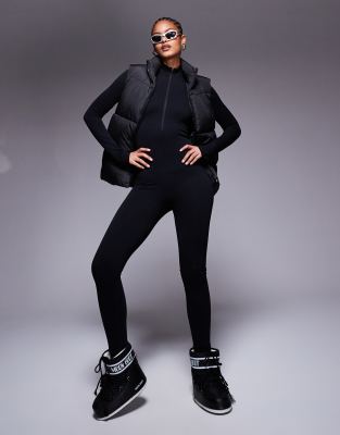 ASOS 4505 Tall - Ski Top - Nahtloser Thermo-Baselayer-Overall in Schwarz