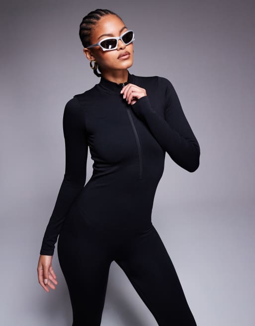 ASOS 4505 Tall Ski Top seamless thermal base layer all in one in black