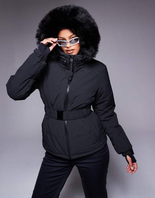 ASOS 4505 Tall Ski water repellent insulated ski jacket in black